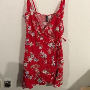 H&M Red Floral Wrap Dress